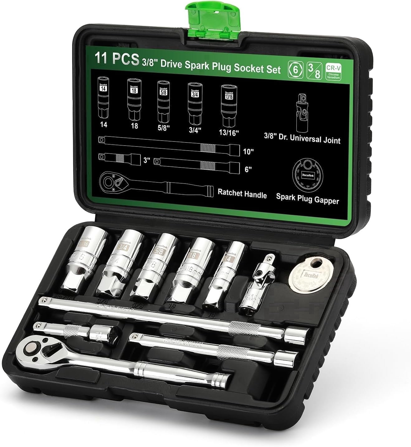 TecoTek 11PCS Spark Plug Socket Set, 3/8