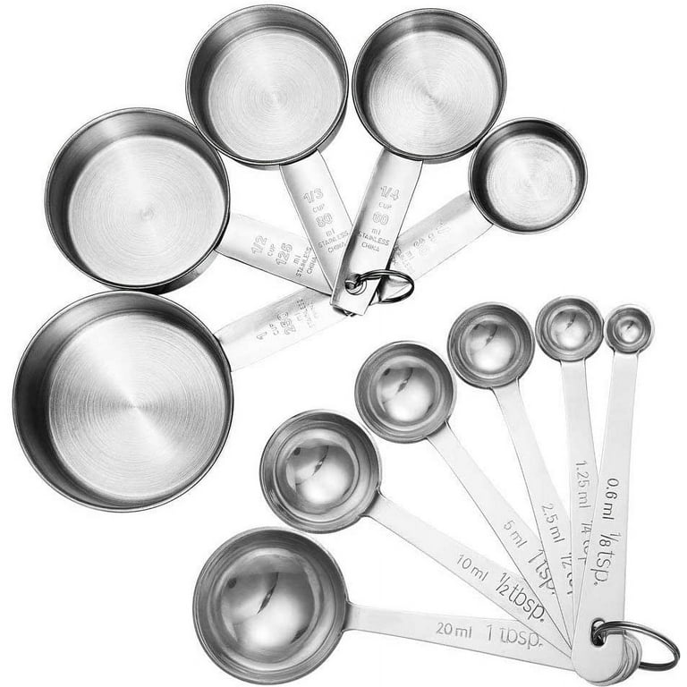 Last Confection 13 PC Stainless Steel Measuring Cup Spoon Set Kitchen Dry  Liquid Baking Cooking