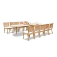 thumbnail image 1 of 11-Piece Teak Dining Set: 117" Oval Extendable Table + 10 Arbor Stacking Armless Chairs, 1 of 11