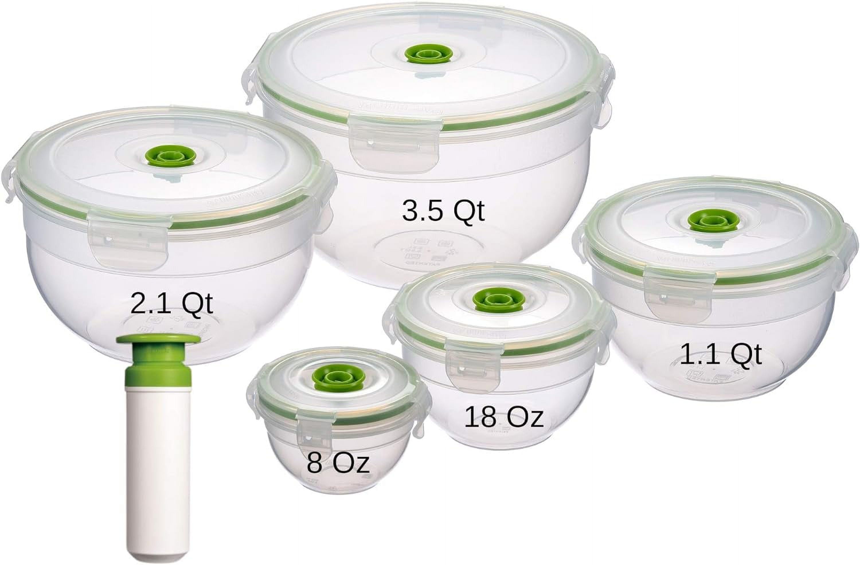 11 Piece Vacuum Seal Food Storage Container Set Keep Food Fresh 5x