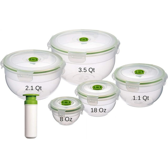 11 Piece Vacuum Seal Food Storage Container Set Keep Food Fresh 5x