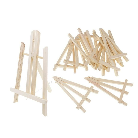 11 Pieces Mini Natural Wood Tripod Easel Photo Painting Display Portable Tripod Holder Stand Wedding