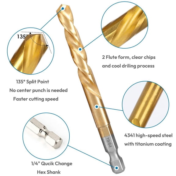 11 Pieces Stripped Screw Extractor Set, Reverse Drill Bit Extractor Set, Hex Shank Left Hand Drill Bit and Bolt Extractor Kit for Removing Damaged Broken Screws, Bolts, and Studs