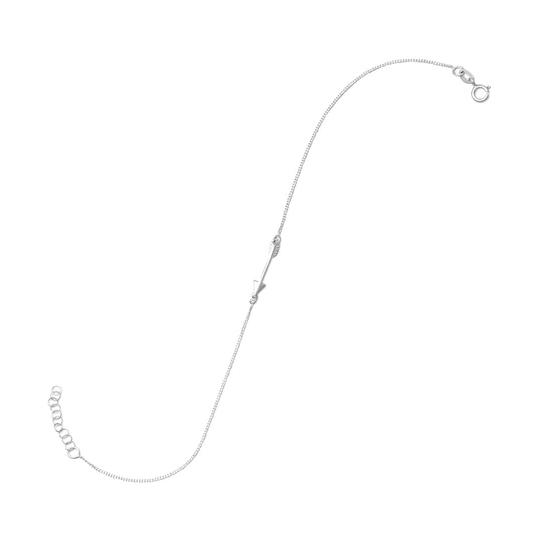 11 Plus 1 Inch Extention 925 Sterling Silver Anklet 4mm X 19mm Sideways Arrow Spring-Ring Closure Anklet for Women