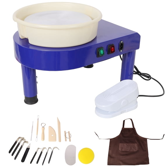 11" Pottery Wheel 60-300RPM Foot Pedal Detachable Basin Blue
