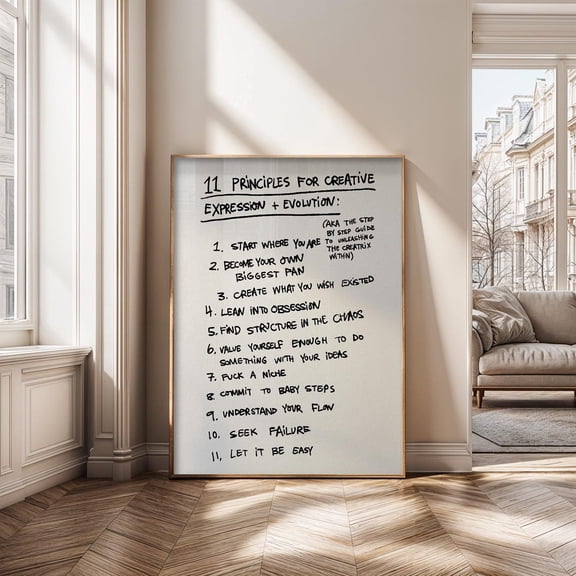 11 Principles for Creative Expression Motivational Inspirational Success Mindset Poster