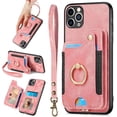 thumbnail image 1 of 11 Pro Max Case,Card Holder Wallet Stand for iPhone 11 Pro Max Cases,Ring Holder,RFID-Blocking,Wrist Strap,Camera Protector,Leather Shockproof Protective Magnetic Flip Cover Cases (Pink), 1 of 14