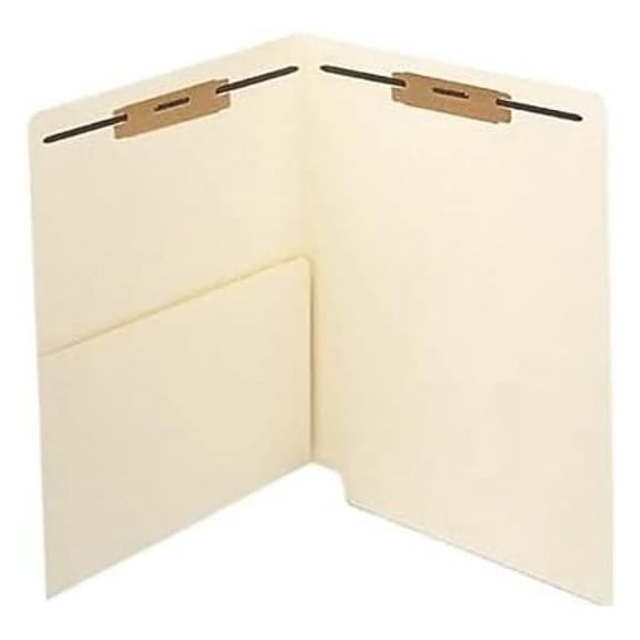 11 Pt. Manila End-Tab Pocket Folders, 1st & 3rd Position Fasteners, 50/Bx (52329)