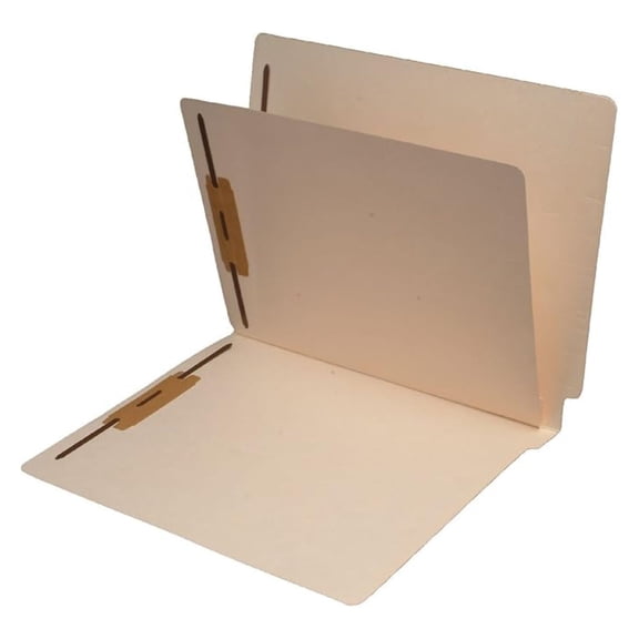 11 Pt. Manila Folders, Full Cut End Tab, Letter Size, 1 Divider Installed (Box of 40)