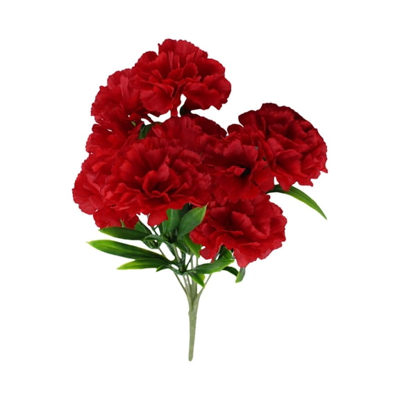11 Red Artificial Carnations in Spring Colors by Dusknt 11 Head Artificial Silk Fowers Carnation Bunch Wedding Home Outdoor Size 30cm Available in 9 Colours Gift for Teacher's Day Mother's Day