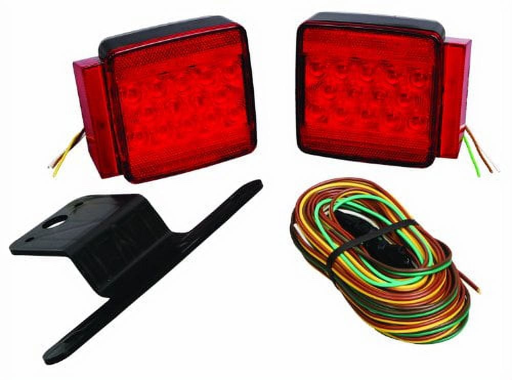 11" Red and Black Wesbar LED Combo Trailer Light Kit