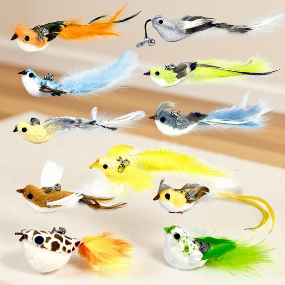 11 Replacement Heads, Teasers with & Detachable , 7.9 In, Multicolor
