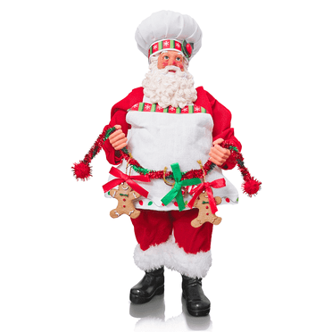 11" Santa Claus Cooking Chef Santa Figurine Christmas Decoration Home Holiday Party