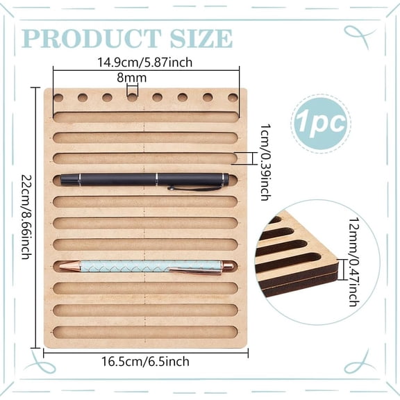 11 Slot Ink Pen Jig for Laser Engraving 6.5x8.6inch MDF Ink Pen Holder Creative Pen Maker Fixing Jig for Customs Engravers 5.8x0.4inch Inner Diameter