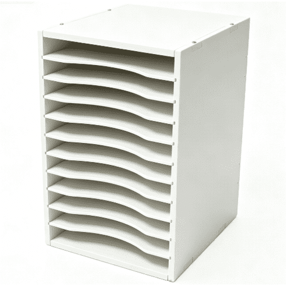 11 Slot Vertical Desktop File Sorter White PVC Paper Mail Organizer for Office Classroom