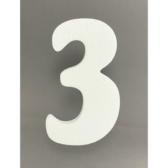 11" Smooth EPS Foam Letters Alphabet Numbers for Crafts Party Signs Walls Party Decor Made in USA (Number"3" - 1 PC)
