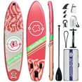 thumbnail image 1 of 11' Stand Up Paddle Boards Surf Control with Premium SUP Board Accessories Backpack & Removable Fins, 34" Wide Inflatable Paddle Boards of All Skill Levels (Peach Pink), 1 of 6
