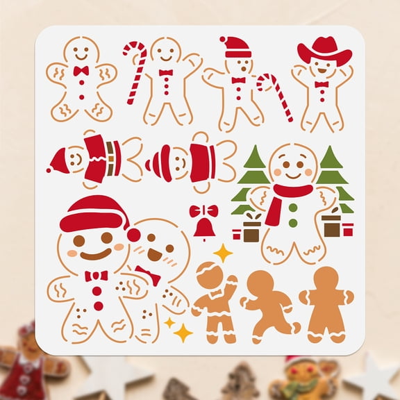 11 Styles Christmas Gingerbread Man Stencil