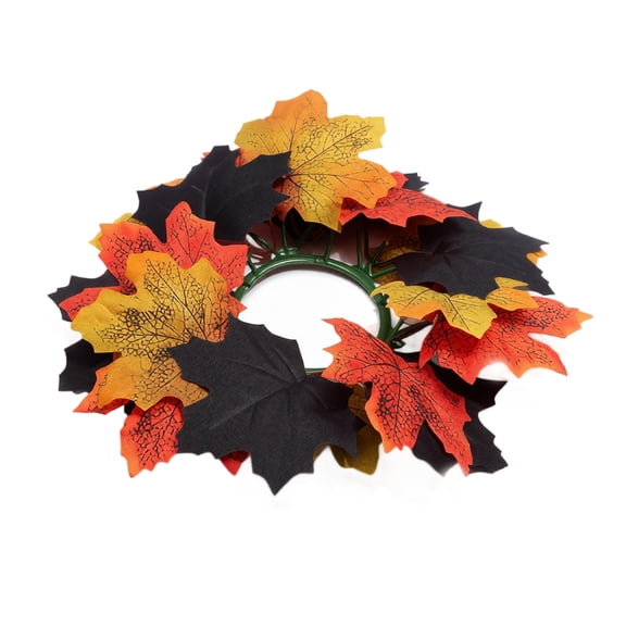 11" Thanksgiving Dining Table Ornament, Fall Floral Candle Rings Mini Autumn Candle Rings Wreaths With Berries Table Centerpiece Fall Hanging Wreath for Farmhouse Table Front Door, C
