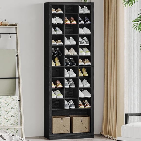 11-Tier Shoe Storage Cabinet, Free Standing Closet Organizers and Storage with 31 Open Cubbie