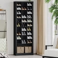 thumbnail image 1 of Hzuaneri 11-Tier Shoe Storage Cabinet, Wooden Shoe Rack with 30 Cubbies, Tall Freestanding Shoe Organizer for 30-33 Pairs, Easy Assembly Shoe Cabinet for Closet, Entryway, Living Room, Black, 1 of 9