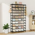 thumbnail image 1 of 11 Tiers Tall Wide Shoe Rack 55 Pairs Large Capacity Sturdy  Shoe Organizer for Closet Entryway Black, 1 of 7