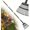 thumbnail image 1 of 11-Tine Leaf Rake, 60-inch Heavy Duty Metal Garden Rake for Lawns & Yards – Small Rake Head, 1 of 8