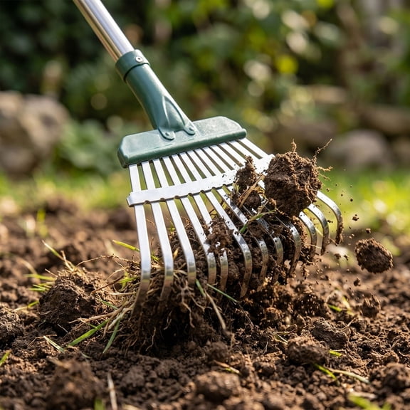 11 Tines Shrub Rake with 68.9" Adjustable Detachable Stainless Steel Handle,Lightweight Small Narrow Leaf Rake for Lawn,Yard,Flower Beds,Leaves,Debris