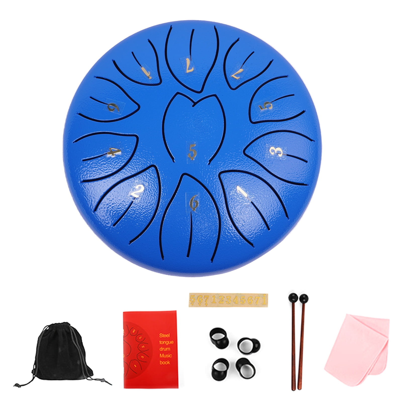 11 Tone Small Steel Tongue Drum Percussions Instrument Handpans Drum Ethereal Drum for Meditations Healing Concert Yoga