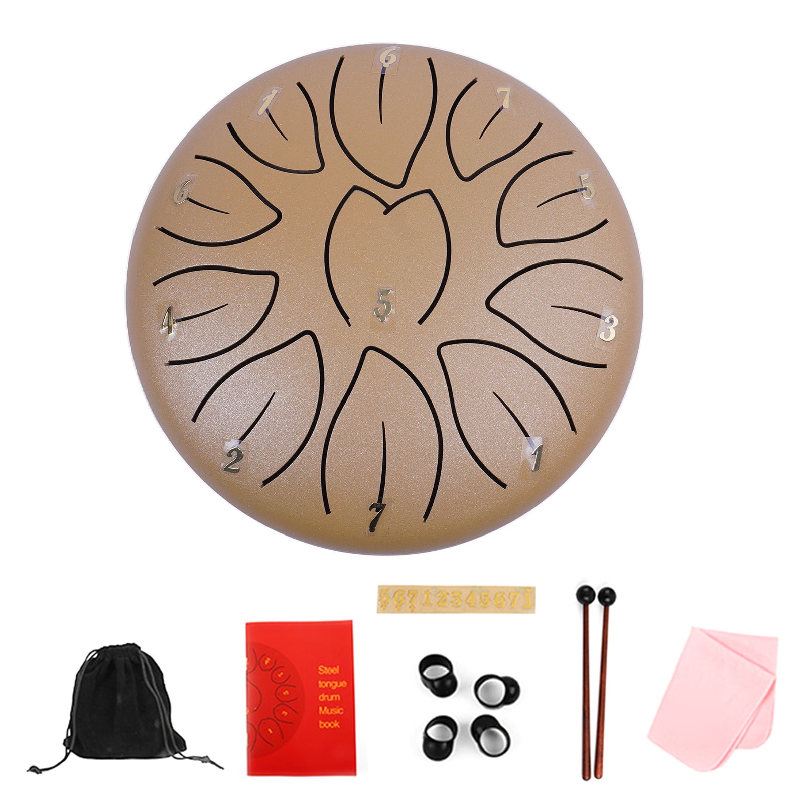 11 Tone Small Steel Tongue Drum Percussions Instrument Handpans Drum Ethereal Drum for Meditations Healing Concert Yoga