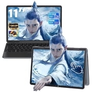 Fsjun 11 Mini 2-in-1 Touchscreen Laptop, Intel N100, 16GB DDR4 RAM, 512GB SSD, Win 11 Pro + Office 2019, Backlit Keyboard, Facial Recognition, USB-C, Portable Laptop for Students, Travel & Business