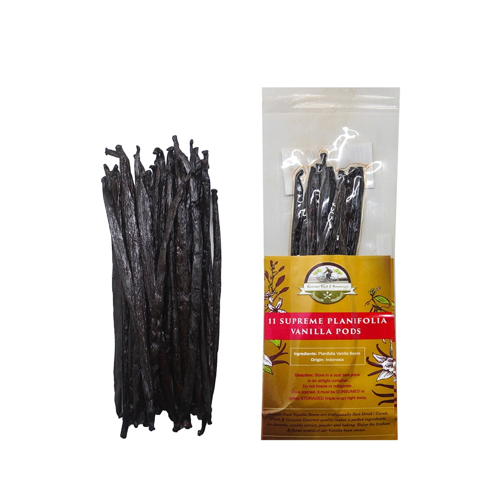 11 Vanilla Beans Grade A Plump NONGMO Planifolia Vanilla Bean pods