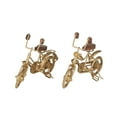 thumbnail image 1 of 11"W, 8"H Gold Metal Bike Sculpture with Wood Accents, by DecMode (2 Count), 1 of 10