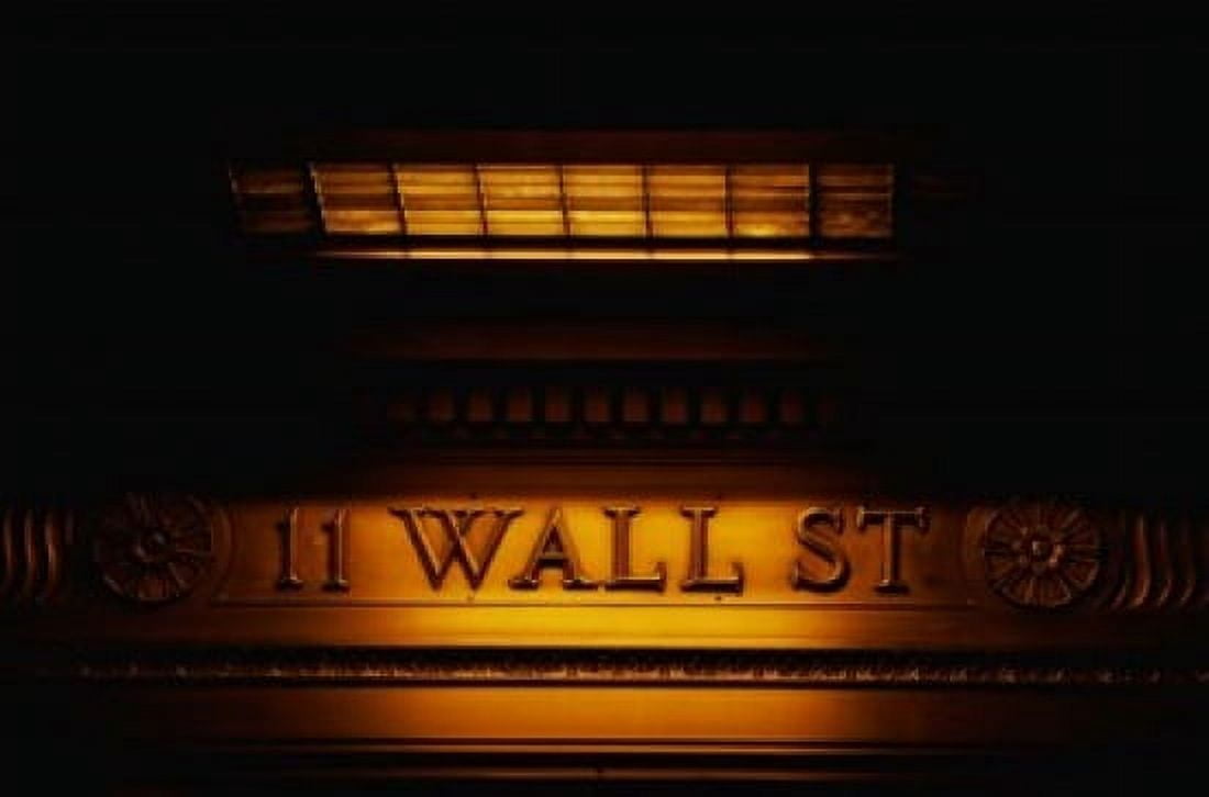11 Wall St Building Sign Canvas Art - Panoramic Images (19 x 12)