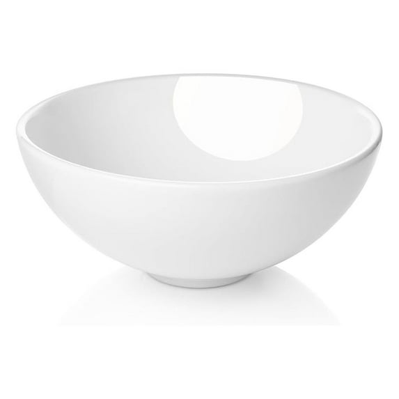 11" White Ceramic Vessel Sink - Round Bathroom Vanity Bowl, Above Counter Modern Design, Durable Porcelain, Easy Install, Contemporary Style