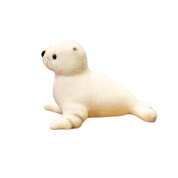 11" White Seal Plush Toy, Cute Kawaii Stuffed Animal Pillow, Soft Plush Seal Doll, Adorable Decorative Plush Cushion for Sofa, Bed, or Home Decor, Cozy Gift for Birthday or Holiday Display