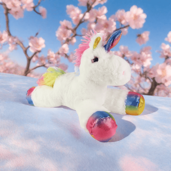 11'' White Unicorn Plush Toy with Gift Package  Soft Rainbow Stuffed Animal, Includes Gift Bag, Greeting Card & Stickers