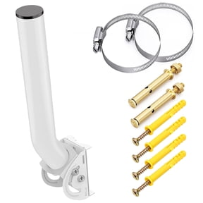 11 In Wireless Bridge Mount, Adjustable J-Pole Bracket with Dual-Screw Locking, 1.38 in OD for Wall or Pole Installation, Outdoor Point-to-Point AP, CPE and Repeater