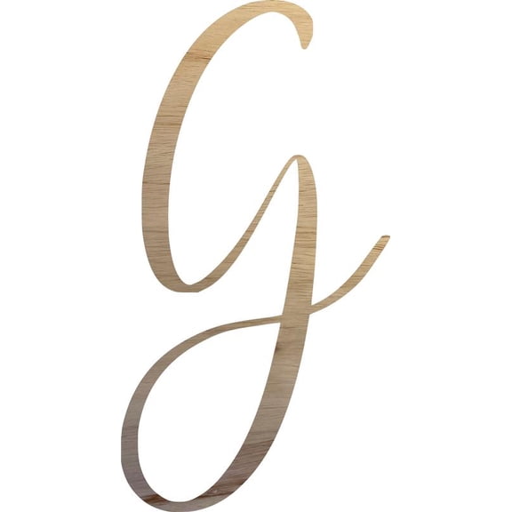 11'' Wooden Letter G, Unfinished 1/4'' Cutout, Script Craft Letters, Wall Hanging