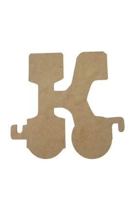 11" Wooden Letter K Unfinished, Train Font, Craft Cutout 1/4" Thick