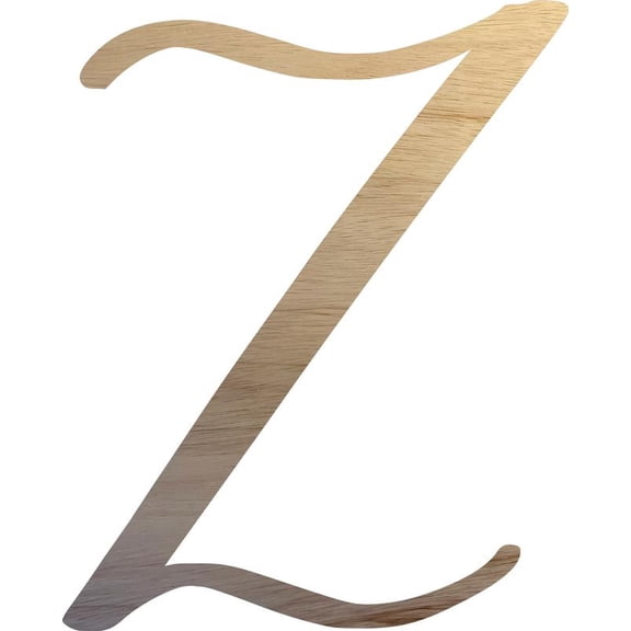 11'' Wooden Letter Z, Unfinished 1/4'' Cutout, Script Craft Letters, Wall Hanging