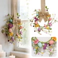 thumbnail image 1 of 11" Wreath for Front Door, Mini Artificial Easter Egg Wreath with Ribbon Bow, Kitchen Cabinet Wreath, for Window Front Door Table Centerpiece Farmhouse Decor, 1 of 9