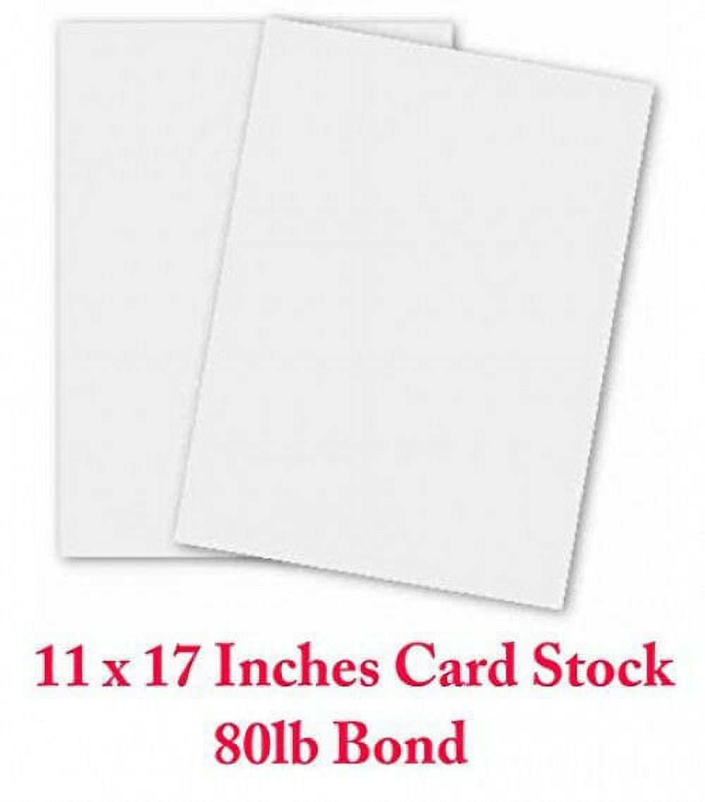 11 X 17 White Card Stock - 80 Lb. Cover Smooth (218gsm) - 100 Sheets Per Pack