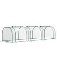 thumbnail image 1 of 11' X 3' X 2.5' Mini Greenhouse,Two Doors, The Greenhouse Tent Provides Four Zipper Doors, Portable Tunnel GreenHouse with Roll-Up Zippered Doors, UV Waterproof Cover, Steel Frame, Clear, 1 of 9