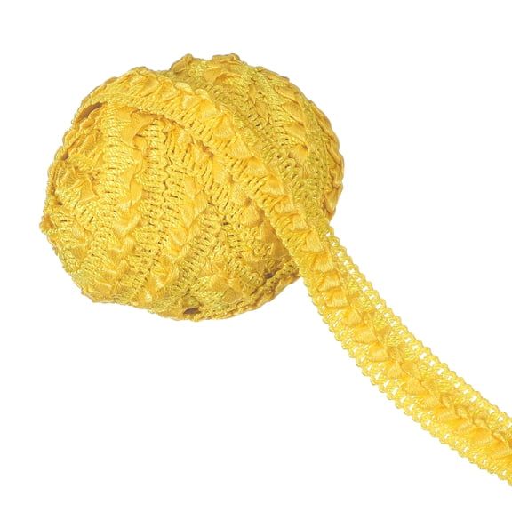 11 Yard Braid Trim, 0.7" Wide Braid Lace Ribbon Gimp Trim Strap for DIY Craft Sewing Accessories Costume Home Decoration, Bright Yellow