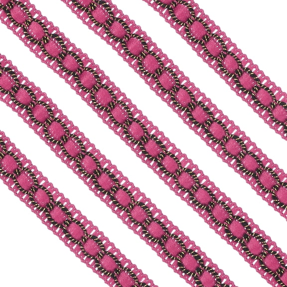11 Yard Braid Trim, 0.7" Wide Braid Lace Ribbon Gimp Trim Strap for DIY Craft Sewing Accessories Costume Home Decorations, Rose Red