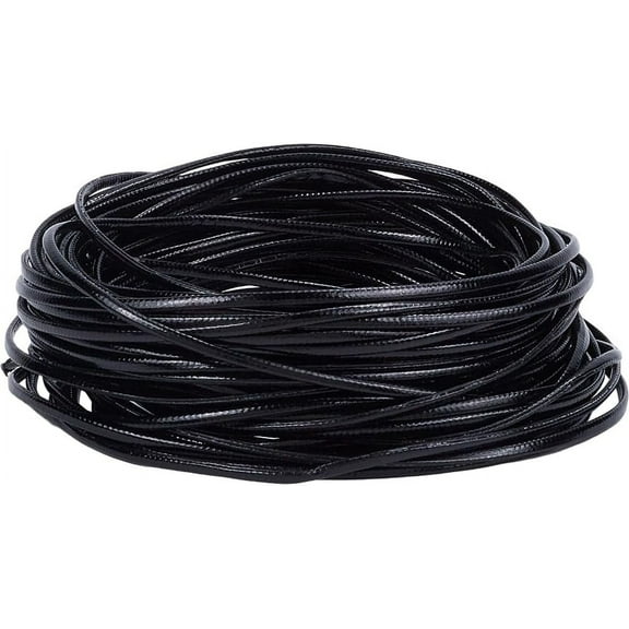 11 Yard Fold Over PU Leather Strip Cord Black Metallic Leather Braiding String 2mm Flat Soft Leather Trimming Strap Trimming for DIY Sewing Crafts Belt Bracelet Jewelry Making Clothing