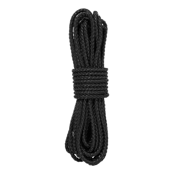 11 Yard Leather Cord, 5.5mm Round Braided Leather Strips Rope Folded String for Crafts Jewelry Making Necklace Bracelets Belt, Black