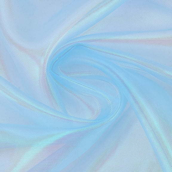 11 Yard Light Blue Iridescent Fabric 5 Inches Wide Precut Rainbow Organza Fabric Sheer Gradient Holographic Gauze by The Yard