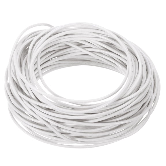 11 Yards 1.5mm Round Leather Cord Lacing String for DIY Crafts, Pure White